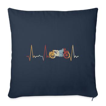 Heartbeat Motorcycle - Sofa pillowcase 17,3'' x 17,3'' (45 x 45 cm) - navy - Front