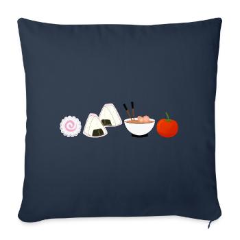 NaruSasu SasuNaru design with ramen, onigiri tomato - Sofa pillowcase 17,3'' x 17,3'' (45 x 45 cm) - navy - Front