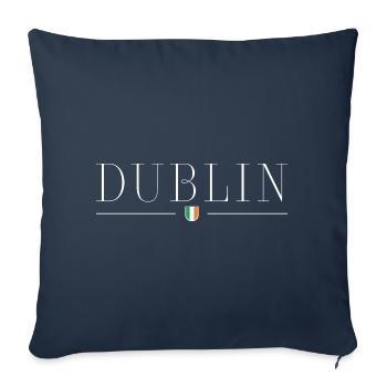 Dublin : culture, charme, joie de vivre - Housse de coussin décorative 45 x 45 cm - bleu marine - Devant