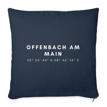 Offenbach am Main Coordinates - Sofa pillowcase 17,3'' x 17,3'' (45 x 45 cm) - navy - Front