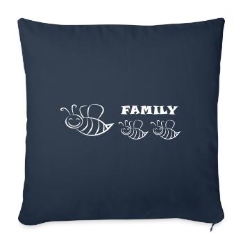 bee family - Sofa pillowcase 17,3'' x 17,3'' (45 x 45 cm) - navy - Front