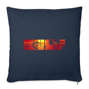 Surfing Summer Surfing d’été Wave Surfeur - Housse de coussin décorative 45 x 45 cm - bleu marine - Devant