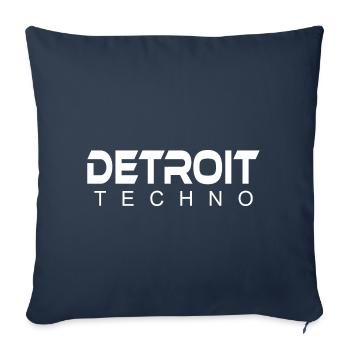 Detroit Techno Raver Festival - Housse de coussin décorative 45 x 45 cm - bleu marine - Devant