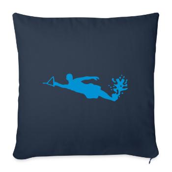ski nautique - Housse de coussin décorative 45 x 45 cm - bleu marine - Devant