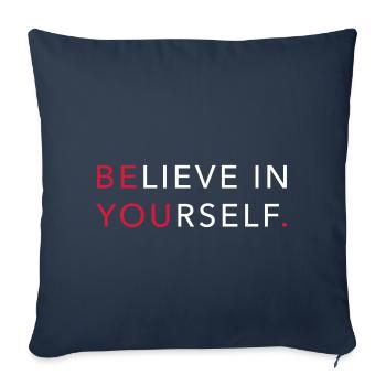believe in yourself. Crois en toi. - Housse de coussin décorative 45 x 45 cm - bleu marine - Devant