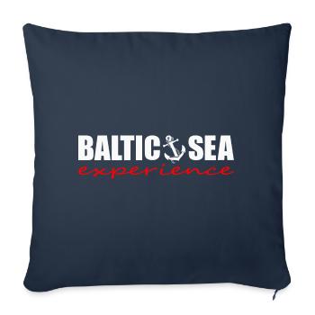 BALTIC SEA EXPERIENCE Logo weiß/rot Anker - Sofakissenbezug 45 x 45 cm - Navy - Vorne