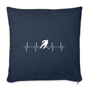 hearbeat hockey - Housse de coussin décorative 45 x 45 cm - bleu marine - Devant
