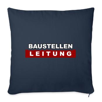 Baustellen Leitung - Sofakissenbezug 45 x 45 cm - Navy - Vorne