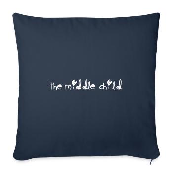 l'enfant du milieu 2 - Housse de coussin décorative 45 x 45 cm - bleu marine - Devant