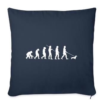 Idée cadeau teckel évolution teckel teckel - Housse de coussin décorative 45 x 45 cm - bleu marine - Devant