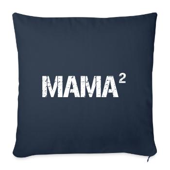 Maman de 2 enfants - Cadeau génial de maman pour la fête des mères - Housse de coussin décorative 45 x 45 cm - bleu marine - Devant