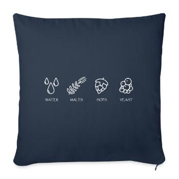 Bier Brauerei Zutaten - Sofakissenbezug 45 x 45 cm - Navy - Vorne