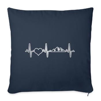Berg Berge Herzschlag - Sofakissenbezug 45 x 45 cm - Navy - Vorne