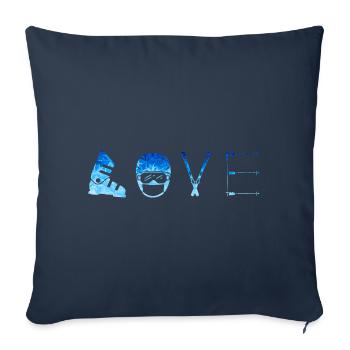SKI LOVE - Winter Sports - Skiing - Snow Edition* - Sofa pillowcase 17,3'' x 17,3'' (45 x 45 cm) - navy - Front