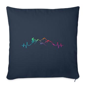Mountain bikers on the mountain - MTB - Sofa pillowcase 17,3'' x 17,3'' (45 x 45 cm) - navy - Front