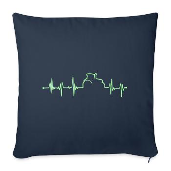 Heartbeat - Bauer - Edition green - Sofa pillowcase 17,3'' x 17,3'' (45 x 45 cm) - navy - Front