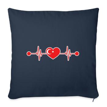 Heartbeat Türkiye Turk Turkey - Sofa pillowcase 17,3'' x 17,3'' (45 x 45 cm) - navy - Front