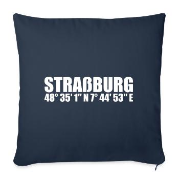 Coordonnées de Strasbourg - Housse de coussin décorative 45 x 45 cm - bleu marine - Devant