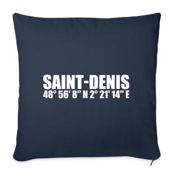 Saint-Denis coordinates - Sofa pillowcase 17,3'' x 17,3'' (45 x 45 cm) - navy - Front