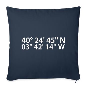 Madrid Coordinates - Sofa pillowcase 17,3'' x 17,3'' (45 x 45 cm) - navy - Front