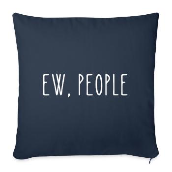 EW, PERSONNES - Housse de coussin décorative 45 x 45 cm - bleu marine - Devant