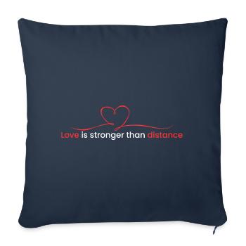 L’amour est plus fort que la distance - Housse de coussin décorative 45 x 45 cm - bleu marine - Devant
