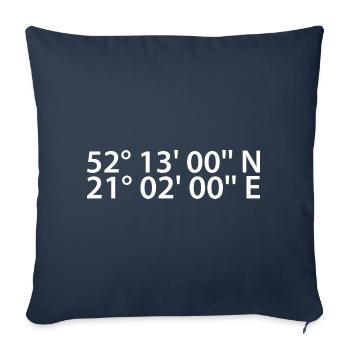 Coordonnées de Varsovie - Housse de coussin décorative 45 x 45 cm - bleu marine - Devant