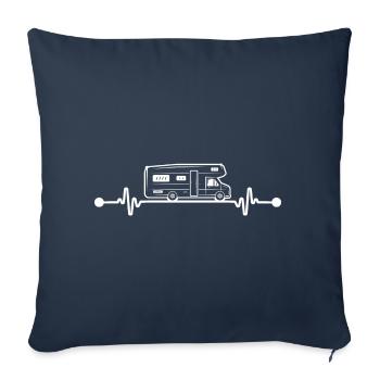 Motorhome Caravan Heartbeat Camper Camping - Sofa pillowcase 17,3'' x 17,3'' (45 x 45 cm) - navy - Front