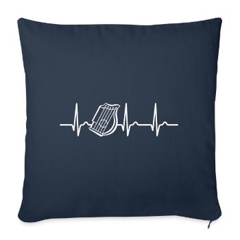 ECG curve - heart curve - pulse - music - zither - Sofa pillowcase 17,3'' x 17,3'' (45 x 45 cm) - navy - Front