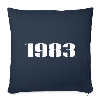 1983 - Cadeau né en 1983 - Housse de coussin décorative 45 x 45 cm - bleu marine - Devant