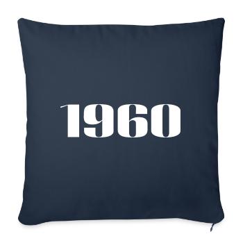 1960 - Cadeau né en 1960 - Housse de coussin décorative 45 x 45 cm - bleu marine - Devant