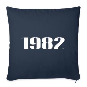 1982 - Cadeau né en 1982 - Housse de coussin décorative 45 x 45 cm - bleu marine - Devant