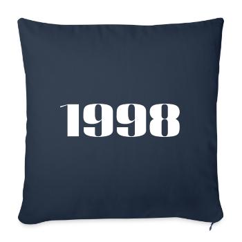 1998 - Cadeau né en 1998 - Housse de coussin décorative 45 x 45 cm - bleu marine - Devant