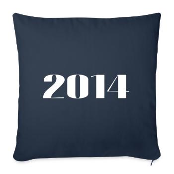 2014 - Geschenk geboren im Jahr 2014 - Sofakissenbezug 45 x 45 cm - Navy - Vorne
