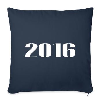 2016 - Cadeau né en 2016 - Housse de coussin décorative 45 x 45 cm - bleu marine - Devant