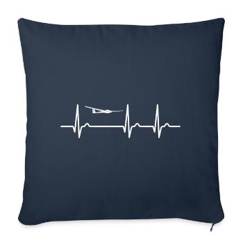 ECG Curve - Heart Curve - Glider Pilot Glider - Sofa pillowcase 17,3'' x 17,3'' (45 x 45 cm) - navy - Front