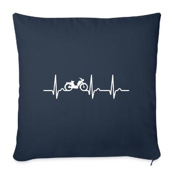 ECG Curve - Heart Curve - Moped - Moped - Sofa pillowcase 17,3'' x 17,3'' (45 x 45 cm) - navy - Front
