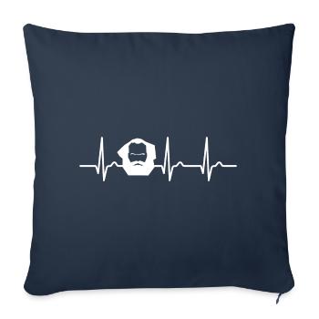 ECG Curve - Heart Curve - Karl Marx - Sofa pillowcase 17,3'' x 17,3'' (45 x 45 cm) - navy - Front