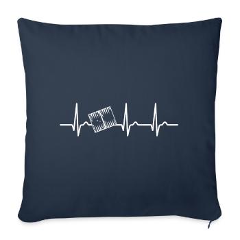 ECG Curve - Heart Curve - Backgammon - Dice - Sofa pillowcase 17,3'' x 17,3'' (45 x 45 cm) - navy - Front