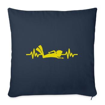 Heartbeat Swimmer - Diver Water Sports Athlete - Sofa pillowcase 17,3'' x 17,3'' (45 x 45 cm) - navy - Front