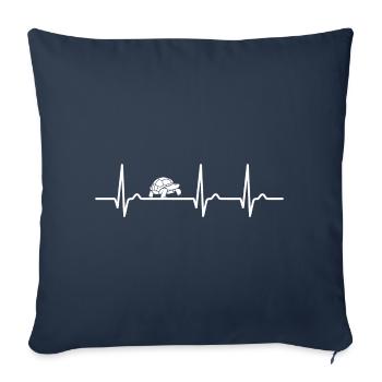 ECG Curve - Heart Curve - Pulse - Turtle - Sofa pillowcase 17,3'' x 17,3'' (45 x 45 cm) - navy - Front