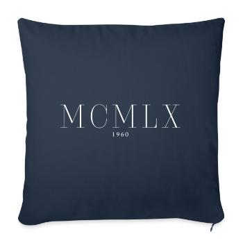 Année de naissance en chiffres romains faite en 1960 - Housse de coussin décorative 45 x 45 cm - bleu marine - Devant
