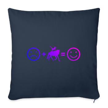 Voltige, exercices d’équilibre, gymnastique équestre - Housse de coussin décorative 45 x 45 cm - bleu marine - Devant