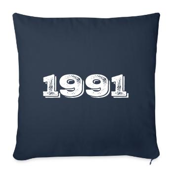 Cadeau d’anniversaire 1991 - 1991 - Housse de coussin décorative 45 x 45 cm - bleu marine - Devant