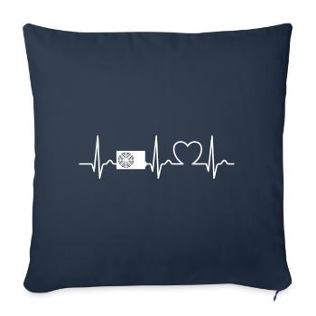 Heat pump - ECG curve - heart curve - ecological - Sofa pillowcase 17,3'' x 17,3'' (45 x 45 cm) - navy - Front