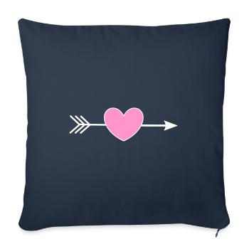 Saint-Valentin, Saint-Valentin, Saint-Valentin - Housse de coussin décorative 45 x 45 cm - bleu marine - Devant