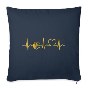 Camino - Way of St. James - Pilgrim's Tour - Curve of the Heart - Sofa pillowcase 17,3'' x 17,3'' (45 x 45 cm) - navy - Front