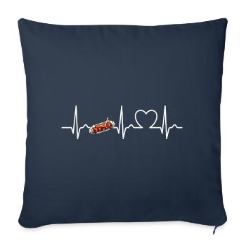 Heart Curve Currywurst - Fast Food - Cult - Sofa pillowcase 17,3'' x 17,3'' (45 x 45 cm) - navy - Front