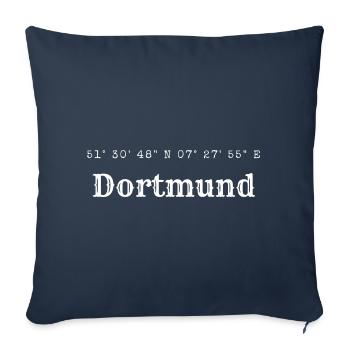 Dortmund coordinates - Sofa pillowcase 17,3'' x 17,3'' (45 x 45 cm) - navy - Front