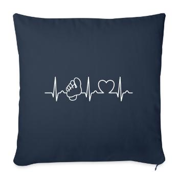 Heart Curve - Pied - Soins des pieds - Pieds - Dicton - Housse de coussin décorative 45 x 45 cm - bleu marine - Devant